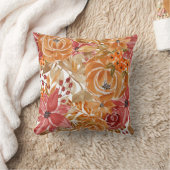 明るい秋の美しい花の柄 クッション (ブランケット)