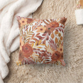 明るい秋の美しい花の柄 クッション (ブランケット)