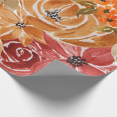 明るい秋の美しい花の柄 ラッピングペーパー (角)