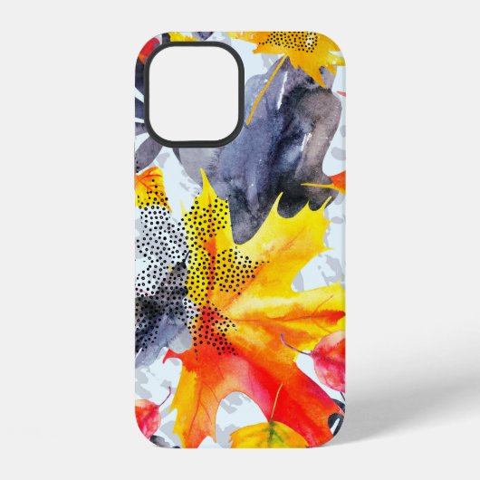 明るい秋色の抽象的な秋のシームレスパターン iPhoneケース (裏面)