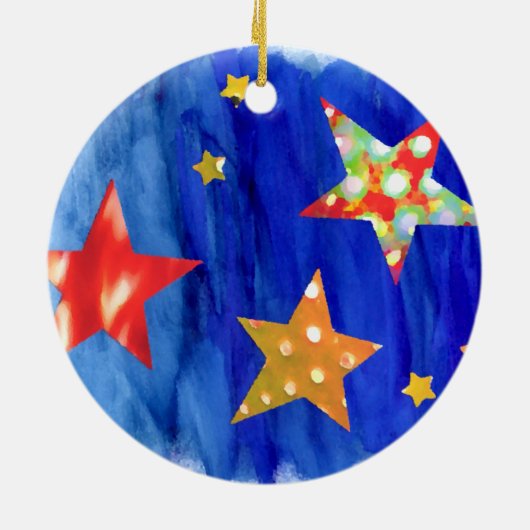明るい空のクリスマスのオーナメントの星 セラミックオーナメント (裏面)
