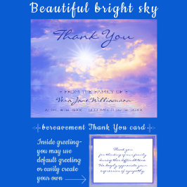 明るい空の穏やかな水死別ありがとう サンキューカード