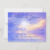 明るい空の穏やかな水死別ありがとう サンキューカード (正面)
