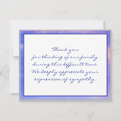 明るい空の穏やかな水死別ありがとう サンキューカード (裏面)