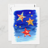 明るい空の郵便はがきの星 ポストカード (正面/裏面)