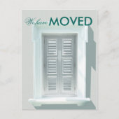 明るい窓のシャッター写真を移動 案内ポストカード (正面)