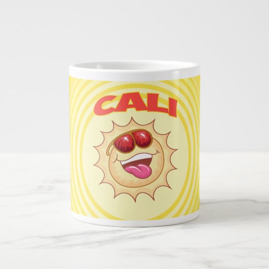 明るい笑顔のカリサン ジャンボコーヒーマグカップ (正面)