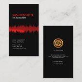 明るい粒状の赤い波の音響技師 名刺 (正面/裏面)