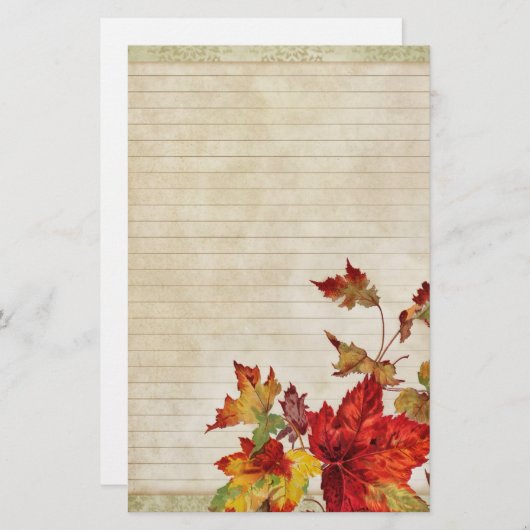 明るい紅葉と動揺して 便箋 (正面/裏面)