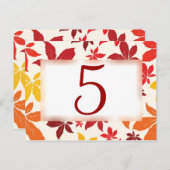 明るい紅葉結婚のテーブル番号 ポストカード (正面/裏面)