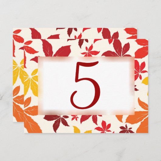 明るい紅葉結婚のテーブル番号 ポストカード (正面/裏面)