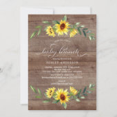 明るい素朴イエローサンフラワーベビーブランチ 招待状 (正面)