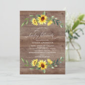 明るい素朴イエローサンフラワーベビーブランチ 招待状 (スタンド正面)