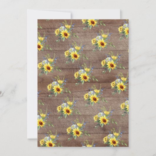 明るい素朴イエローサンフラワーベビーブランチ 招待状 (裏面)