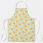 明るい素朴国のひまわり模様 エプロン (正面)