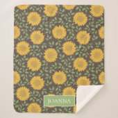 明るい素朴国のひまパーソナライズされた花 シェルパブランケット (正面)