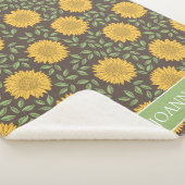 明るい素朴国のひまパーソナライズされた花 シェルパブランケット (3/4)