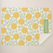 明るい素朴国のひまパーソナライズされた花 シェルパブランケット (正面(横))