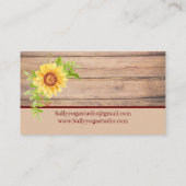明るい素朴黄色のひまわり任意の名刺 名刺 (裏面)
