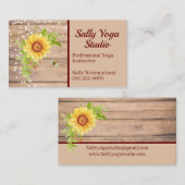 明るい素朴黄色のひまわり任意の名刺 名刺 (正面/裏面)