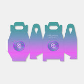 明るい紫とティール（緑がかった色）のスパイラルパターン フェイバーボックス (折り畳みなし)