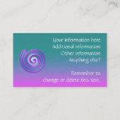 明るい紫とティール（緑がかった色）のスパイラルパターン 名刺 (裏面)