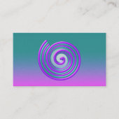 明るい紫とティール（緑がかった色）のスパイラルパターン 名刺 (正面)