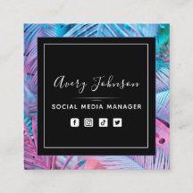 明るい紫とピンクのネオングラデーションモダンQRコード