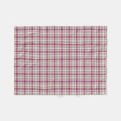 明るい紫と灰色の格子模様 フリースブランケット (正面(横))