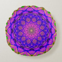 明るい紫と緑のマンダラ