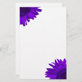 明るい紫のアポップ・アートのートヒマワリ 便箋 (正面/裏面)