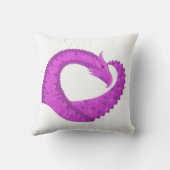 明るい紫のハートドラゴンの白 クッション (裏面)