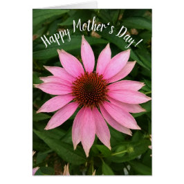 明るい紫のベニバナ母の日のカード