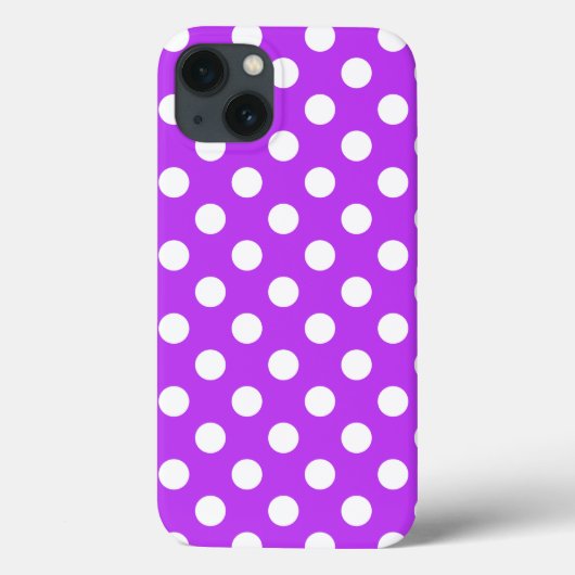 明るい紫の上の白い水玉模様Case-Mate iPhone Case-Mate iPhoneケース (裏面)