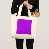 明るい紫の明るい赤紫色ネオンパープルカラーのみ ラージトートバッグ (正面(商品))