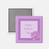 明るい紫の花と母の日が幸せ マグネット (正面/裏面)