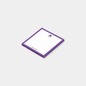 明るい紫の象と白縁どの上(名前あり) ポストイット (アングル)