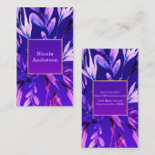 明るい紫はっきりしたの水彩植物性グラムシック 名刺 (正面/裏面)