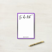 明るい紫を一覧表示する手書きグラデーション縁ど文字 ポストイット (デスク上)