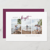 明るい紫メリーのミニマモダンリスト写真 シーズンカード (正面/裏面)