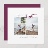 明るい紫メリーのミニマモダンリスト写真 シーズンカード (正面/裏面)