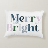 明るい紫メリーの青いタイポグラフィクリスマス アクセントクッション (裏面)