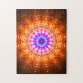明るい紫色およびオレンジ曼荼羅 ジグソーパズル (縦)