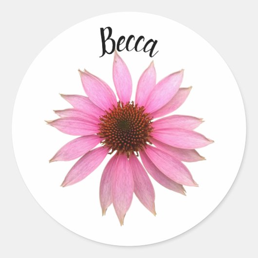 明るい紫色のコンフォロパーソナライズされたア ラウンドシール (正面)