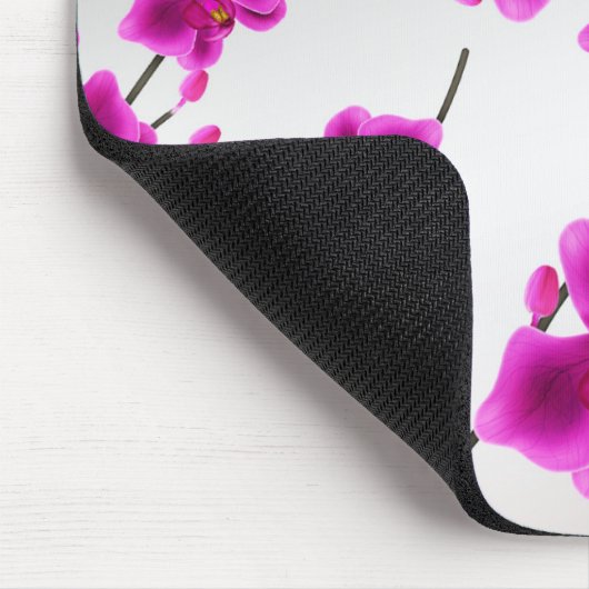 明るい紫色のシックな蘭の花のエレガントフローラ マウスパッド (コーナー)