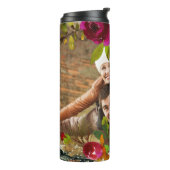 明るい紫色のボホフローラと写真付き羽毛 タンブラー (回転左)