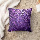 明るい紫色のモザイクのパタモダンーン クッション (ブランケット)
