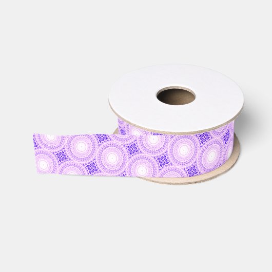 明るい紫色の円パターン グログランリボン (リール)