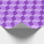 明るい紫色の幾何学的な立方体パターン ラッピングペーパー (角)