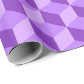 明るい紫色の幾何学的な立方体パターン ラッピングペーパー (ロールコーナー)